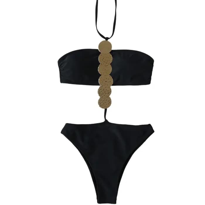 Maillot de bain une pièce rond en métal