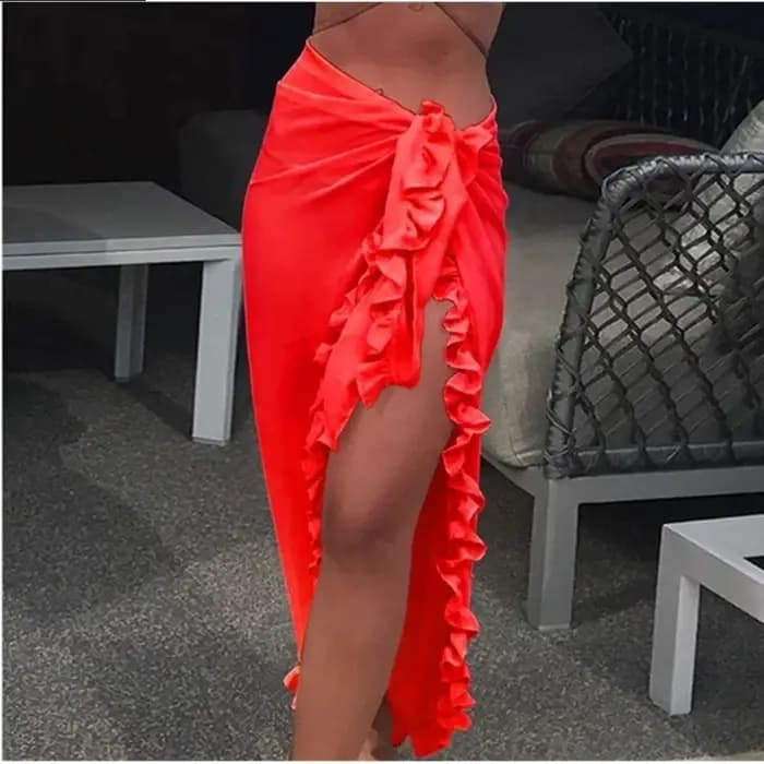Robe de plage longue en mousseline de soie transparente pour femme