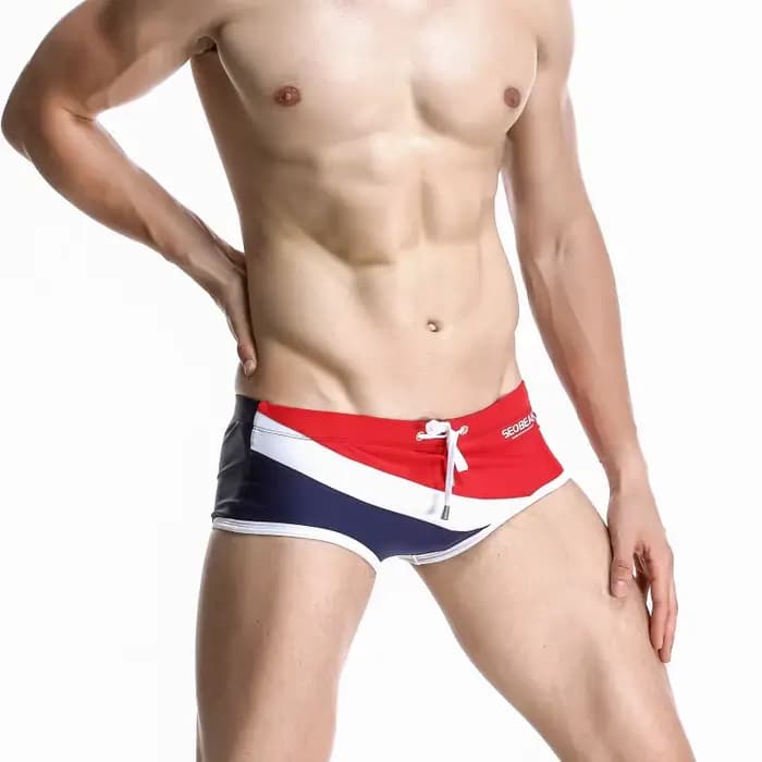 Maillots de bain pour hommes, maillot de bain triangle à angle plat, court, ajusté, color block, taille basse, maillot de bain sexy, bikini