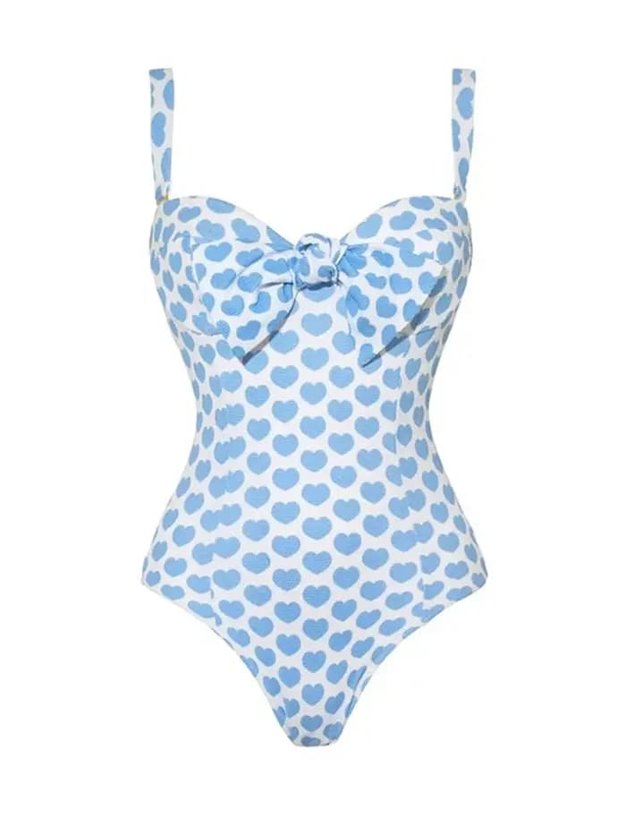 Maillot de bain une pièce imprimé pois pour femmes