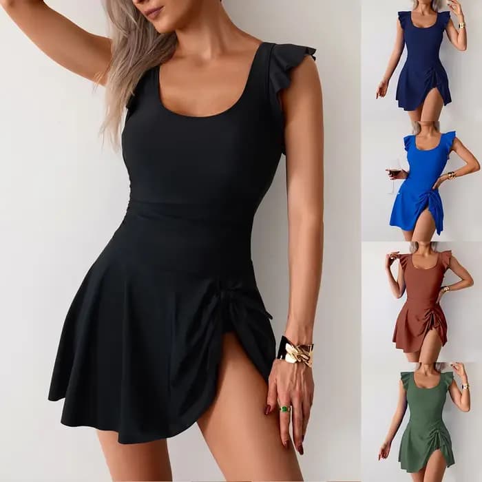 Nouveau 2025 maillot de bain une pièce femmes printemps chaud Sport jupe Style conservateur grande taille maillots de bain intégration continue