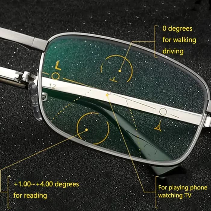 Lunettes de lecture pliantes lunettes biofocales progressives portables hommes Parent Anti-rayon ble