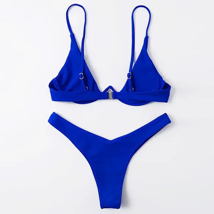 Sexy à armatures Bikini femmes solide Push Up soutien-gorge string maillot de bain 2025 deux pièces