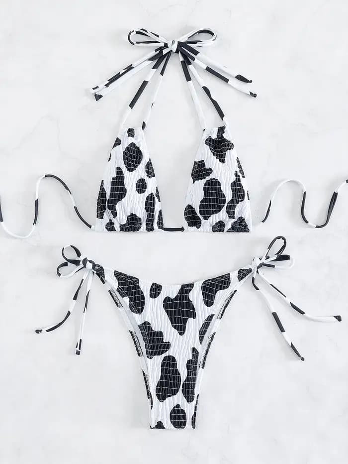 Vache imprimé Sexy Bikini été maillot de bain réglable maillots de bain femmes Bikinis ensemble pansement maillot de bain féminin maillots de bain livraison directe