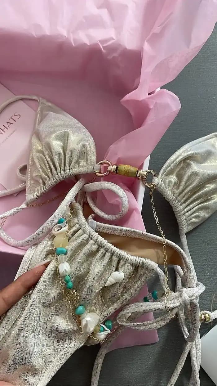 Nouveau Maillot de Bain Femme 2026 avec Perles