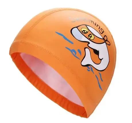 Bonnet de bain imperméable en tissu PU pour enfants