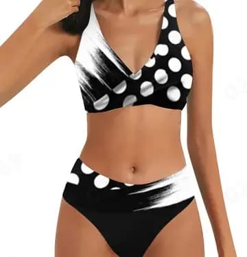 Maillot de bain deux pièces imprimé pour femmes