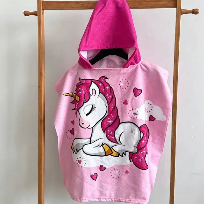 Serviette de bain à capuche pour enfants de 80-130 cm, poncho de plage pour enfants, peignoir pour e