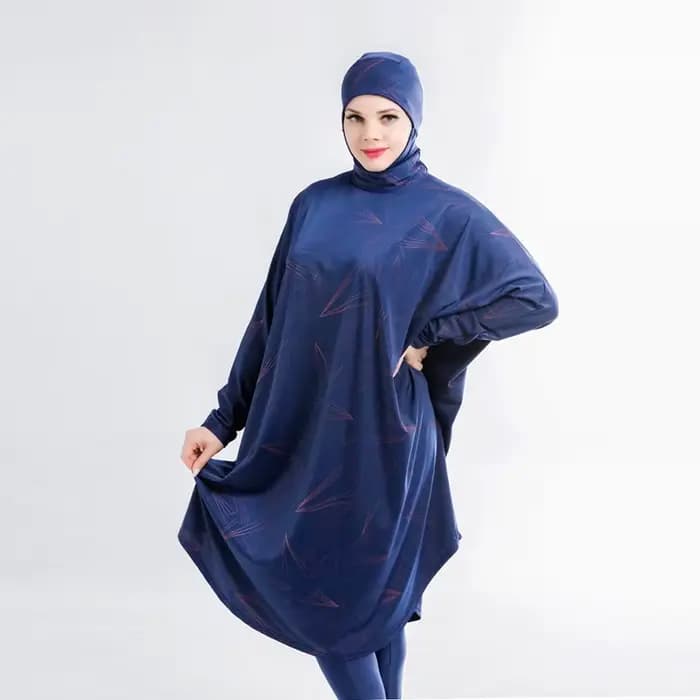Abaya-Burkini Musulman à Manches sulfpour Femme, Grande Taille, Modeste, Hijab