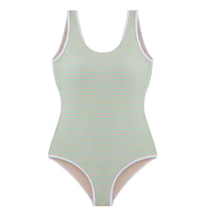 Maillot de bain une pièce à rayures, style coréen, sport, pour femmes, monokini, biquinis, tenue de plage, été 2024