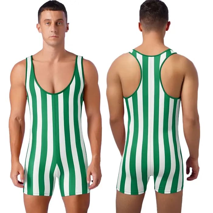 Maillot de bain une pièce athlétique rayé pour homme