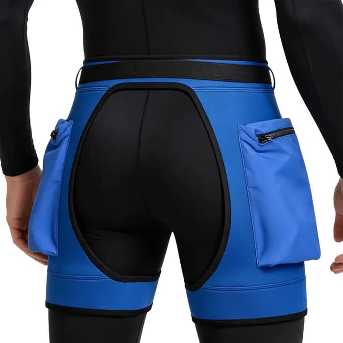Combinaison de plongée réglable pour hommes et femmes, short de bain avec harnais à la taille et poches, fermeture auto-agrippante réglable, maillot de bain