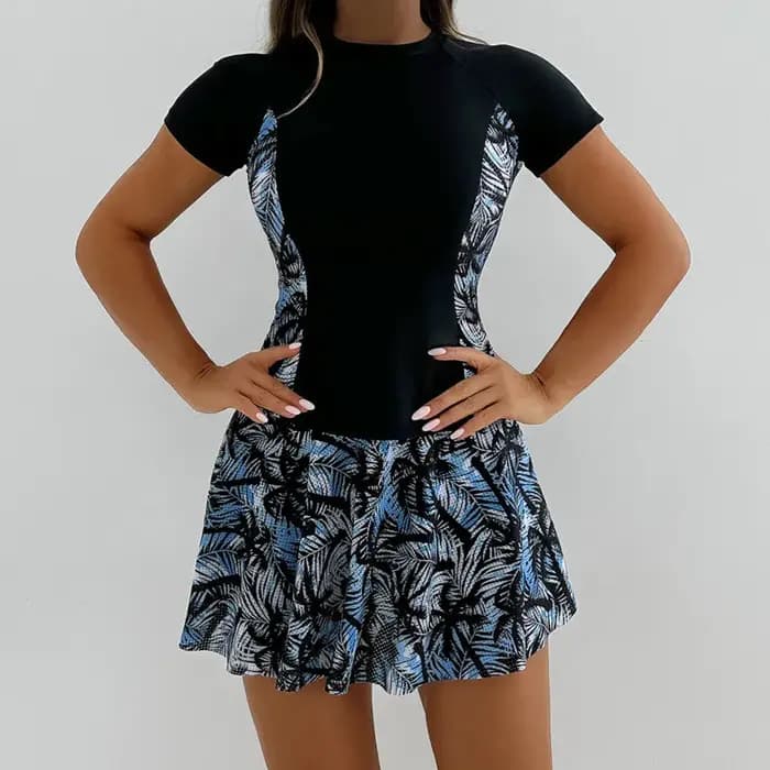 Été imprimé maillot de bain avec jupe