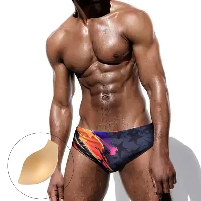 Sexy hommes slip de bain nouvelle impression taille basse maillot