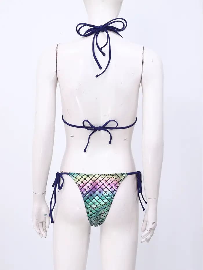Maillot de bain sirène iridescent brillant pour femmes