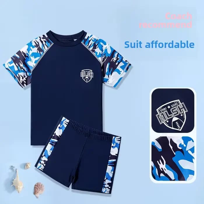 Garçons maillot de bain étudiant natation formation costume frais à la mode Camouflage maillot de ba