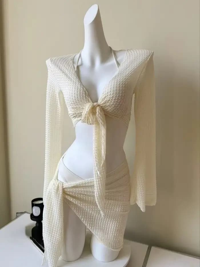 Ensemble de bikini 4 pièces pour vacances à la plage
