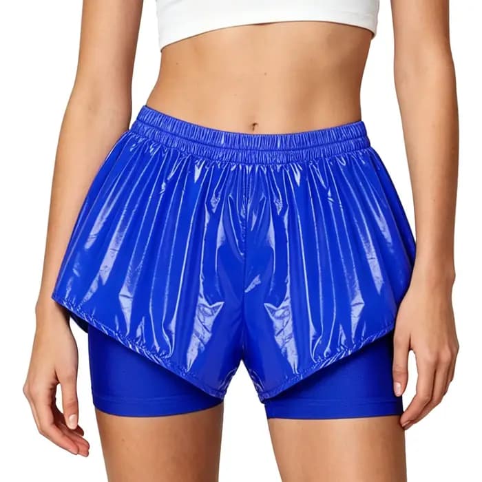 Shorts de natation brillants à double couche pour femmes, imperméables, avec short de sécurité respi