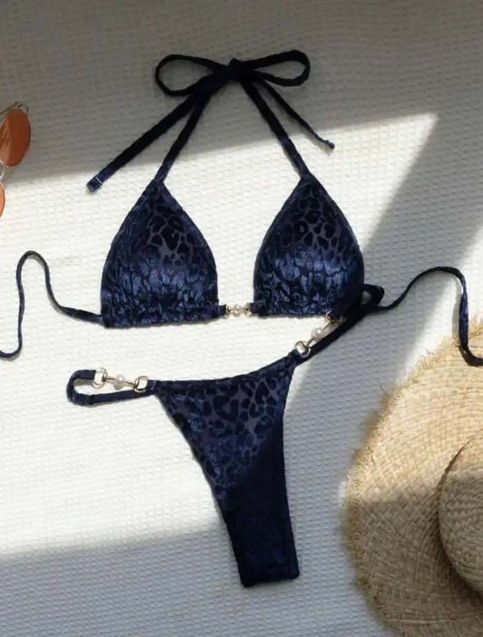 Léopard Bikinis ensemble Sexy à lacets Bikini ensembles maillot de bain maillots