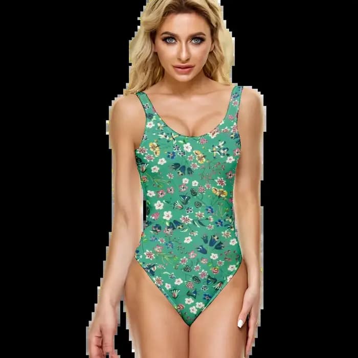  Maillot de bain une pièce en fleurs de cerisier, motif Floral, décontracté, contrôle du ventre, plage, grand-mère côtière, Sexy, tendance, vêtements de natation pour femmes