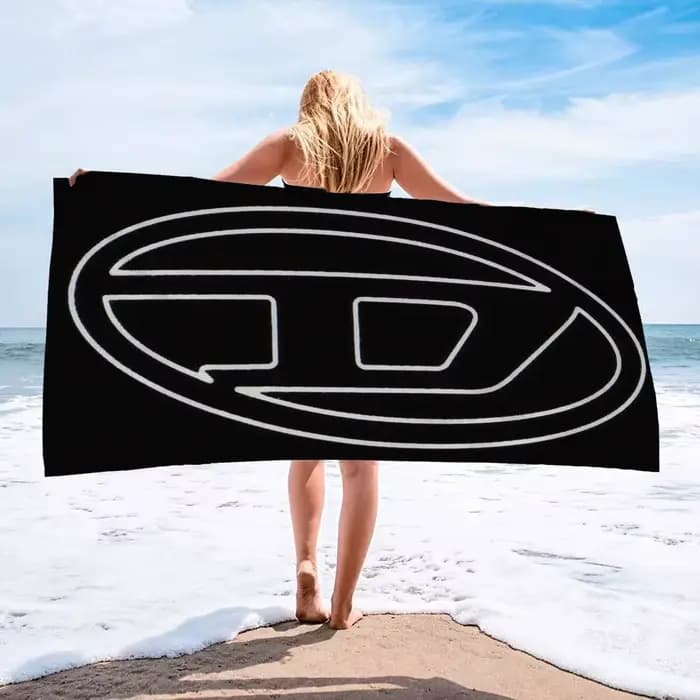 Serviette de bain en microfibre avec logo D-DIESEL, douce, absorbante, respirante, pour filles et enfants, serviette de plage décorative à motif de dessin animé