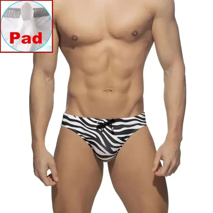 Maillot de bain sexy taille basse pour homme, bikini, slip de bain zèbre à séchage rapide, poudres de contour, string de proximité, short de plage trempé