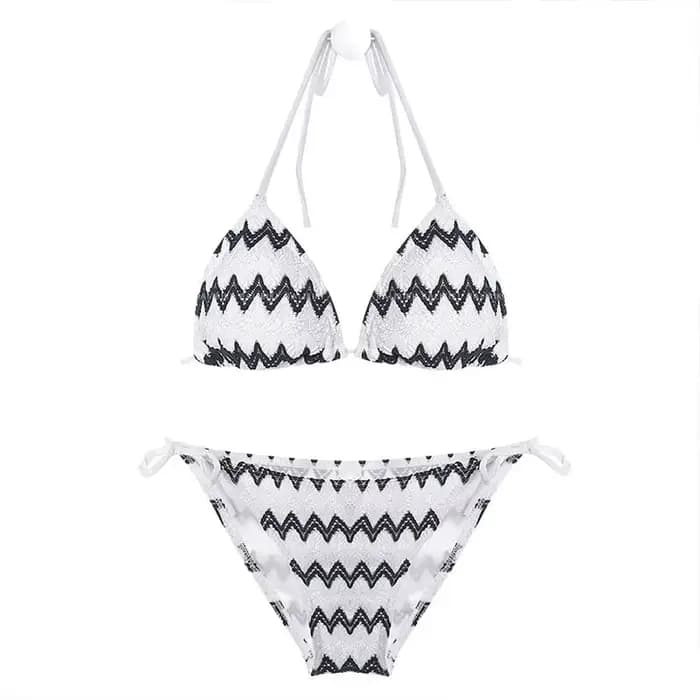 Coréen nouveau Bikini noir et blanc Sexy rassemblé petits seins et vous fait paraître mince sur la p