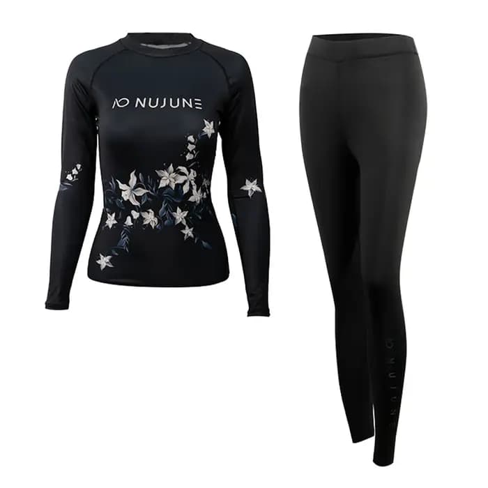 Nu-juin femmes natation Rashguard Surf maillots de bain de plongée serré à manches longues