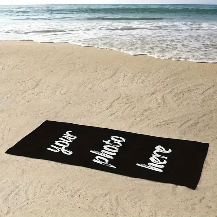Serviette de plage personnalisée avec photo/logo