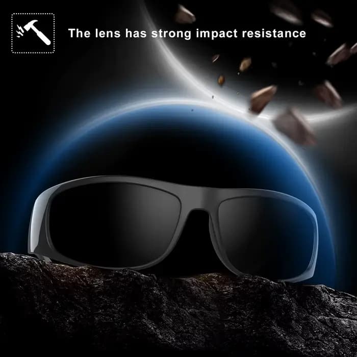 Prévention Jcorde I-Lunettes de soleil super foncées pour hommes, noires, rondes, protection UV400,