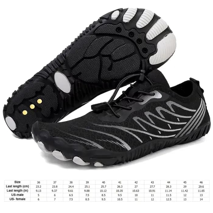 Aqua Shoes Chaussures de mise à la terre avec chaussures de mise à la terre en cuivre Chaussures d'eau unisexes à séchage rapide Chaussures légères pieds nus pour les sports nautiques