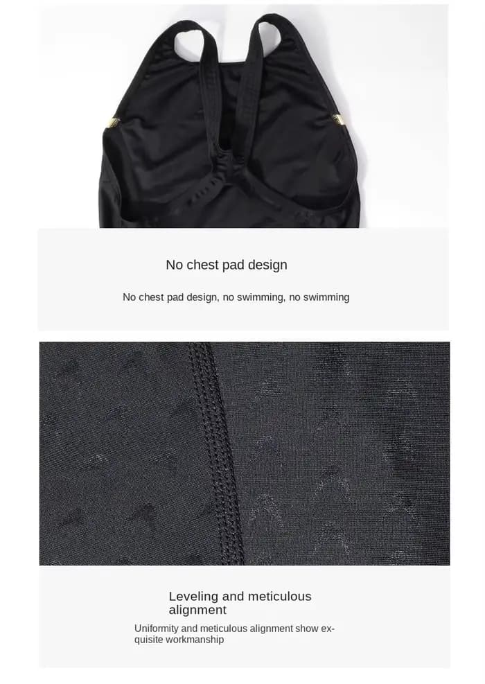 Maillot de bain une pièce en peau de requin noir, longueur aux genoux, tenue de course pour femmes, YINGFA, maillot de bain sportif professionnel pour femmes