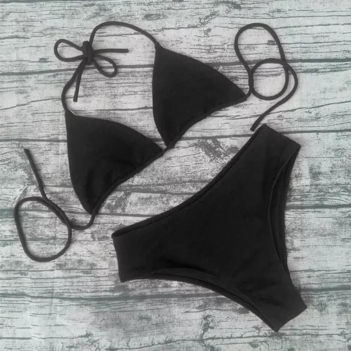 Bikini 2023 Sexy couleur unie maillots de bain femmes Triangle rayure Bikini ensemble maillots de ba