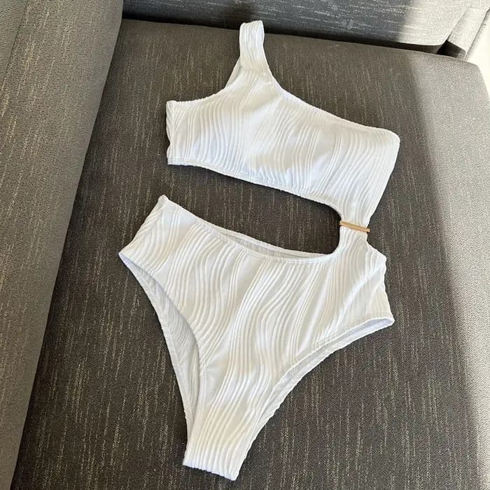Maillot de bain asymétrique asymétrique asymétrique, asymétrique, épaule dénudée, rembourré, pour femmes, vêtements de plage, nouvelle collection, V4100