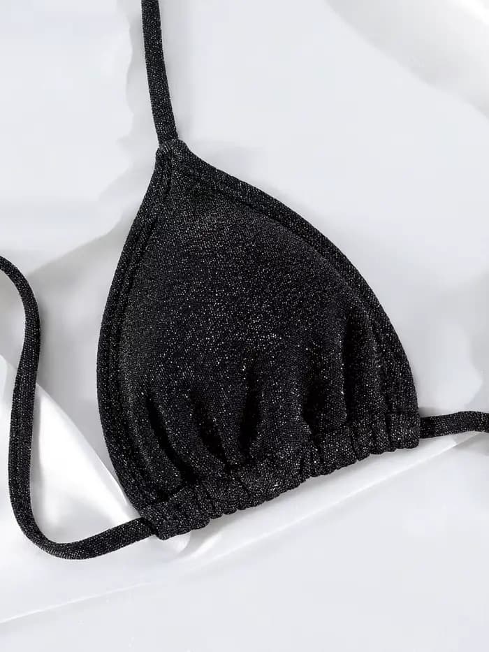 Bikinis brillants bordés maillot de bain avec cravates 2025 Biquinis maillots