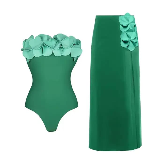 Nouveau Maillot de Bain Une Pièce Rétro 2026 avec Jupe et Bretelles Imprimé Floral pour Femme