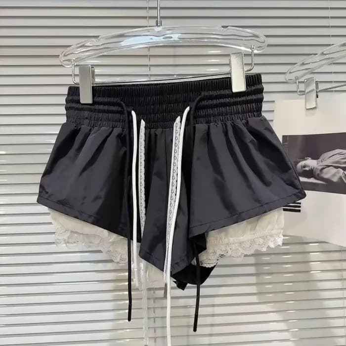 Short femme été 2025 nouveau blanc mode coréenne Harajuku ballon jupe courte