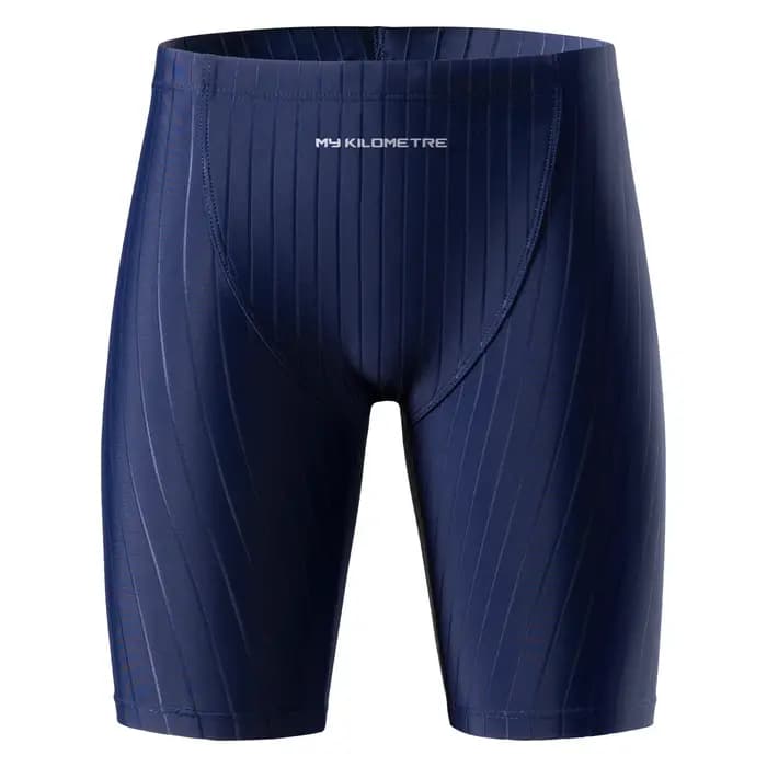 MY KILOMETRE Jammers Hommes Maillot de bain de course Endurance Bleu Marine Solide maillot de bain entrainement homme Séchage rapide Short de bain athlétique