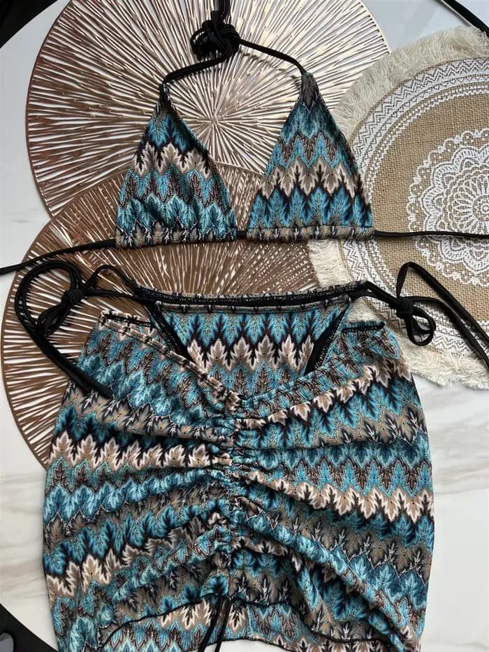 Ensemble de Bikini tricoté à la mode pour filles douces et épicées