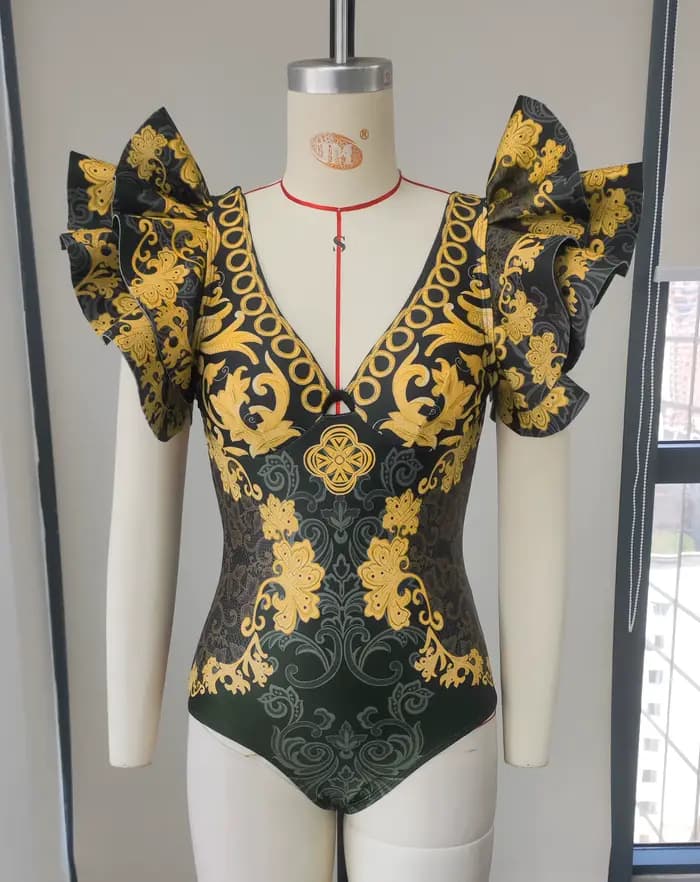 Maillot de bain 2026, design haut de gamme, 2 pièces, imprimé floral, volants, amincissant, vacances, sexy, bain chaud, maillot de bain une pièce pour femmes