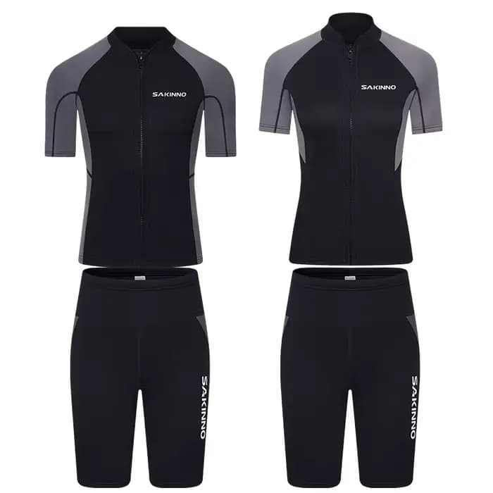 Hommes femmes 2mm néoprène Couple fendu Shorty combinaison chaude natation plongée en apnée surf combinaisons