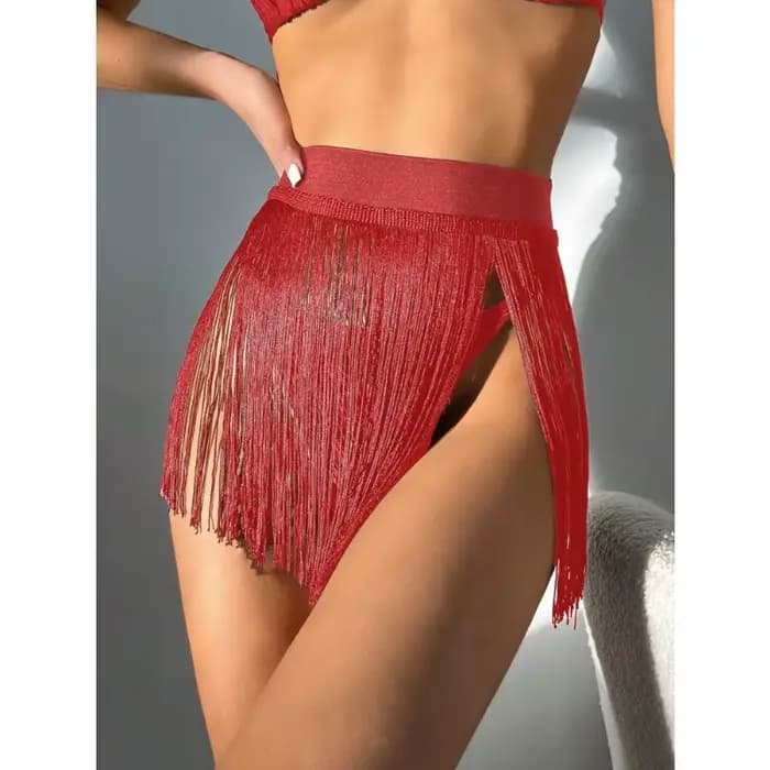 Maillot de bain 2025 nouvelle jupe courte à franges chemise de station de plage