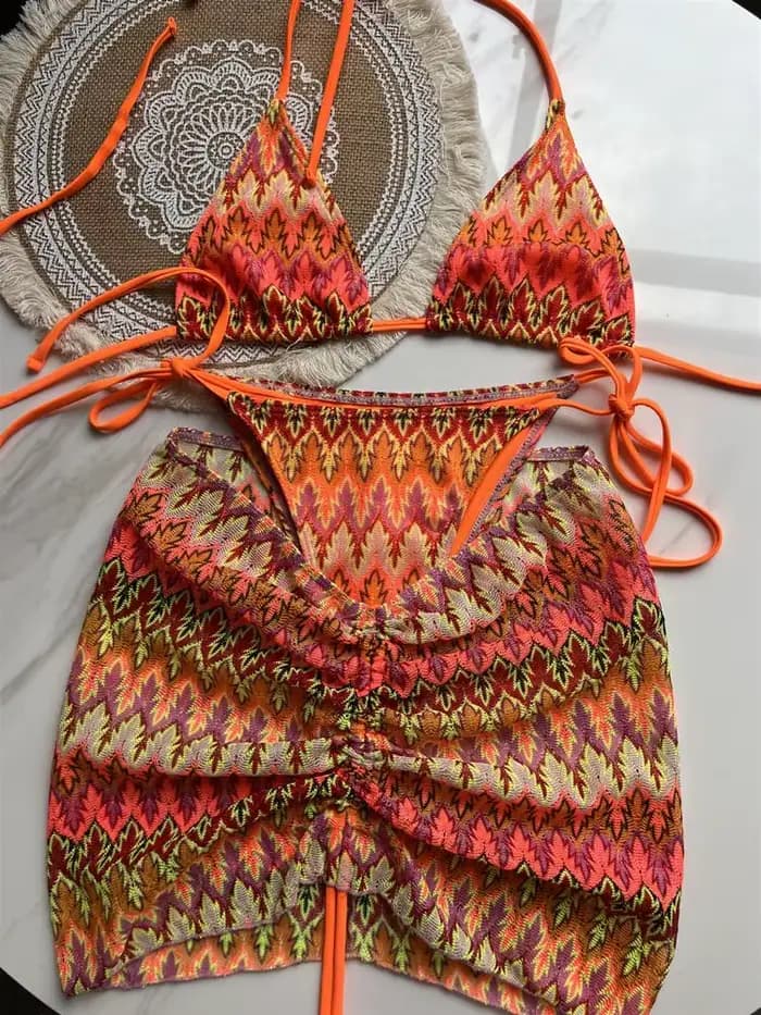 Ensemble de Bikini tricoté à la mode pour filles douces et épicées