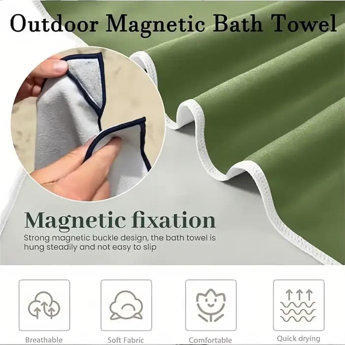 Serviette de bain magnétique en microfibre