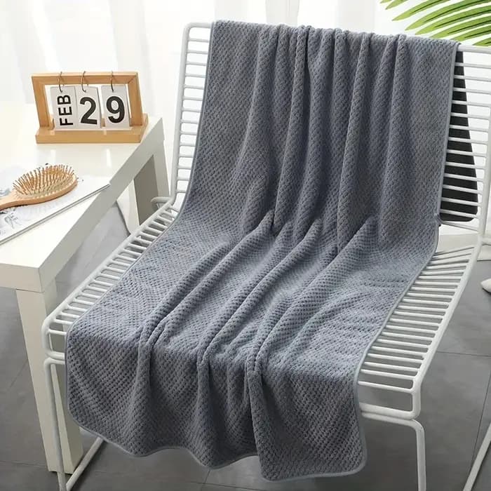 Serviette de bain en polaire corail motif ananas 70x140cm, ultra légère, respirante, séchage rapide,