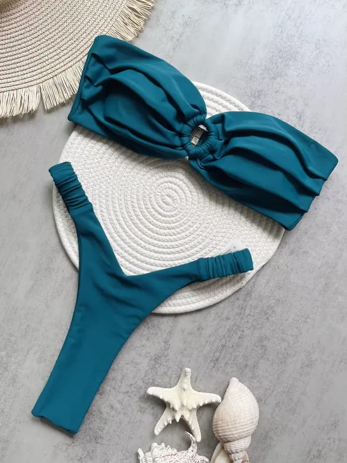 Micro Bikini Push Up pour Femmes 2026 – Maillot de Bain Sexy Brésilien, Ensemble Bikini String, Tenue de Plage Unie