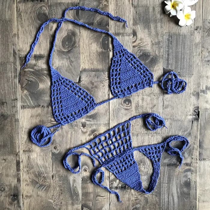 CROCHET BIKINI-Maillot de bain mini en coton pour femme, micro string, bikini astronomique, sexy, crochet, string latéral brésilien