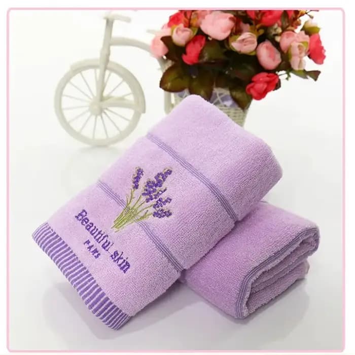 Serviette de bain brodée en pur coton de haute qualité, serviette/serviette pour le visage parfumée à la la lavande, douce, à séchage rapide et très absorbante