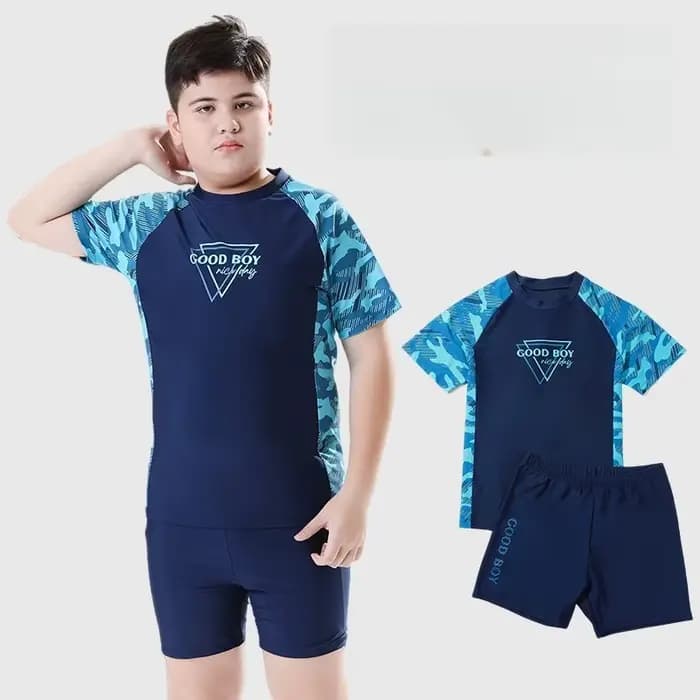 Maillot de bain deux pièces pour garçons, collection été 2026, short de bain à séchage rapide, protection solaire, confortable, ensemble de natation pour enfants