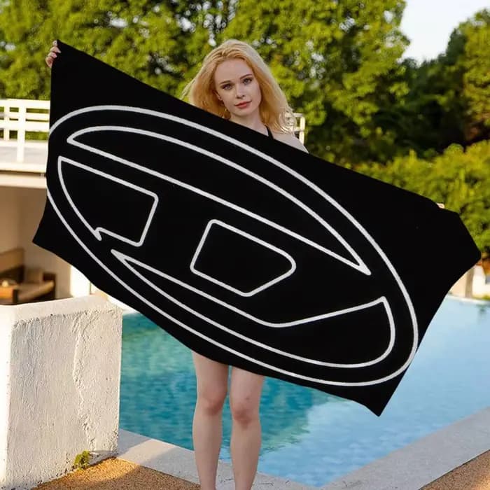 Serviette de bain en microfibre avec logo D-DIESEL, douce, absorbante, respirante, pour filles et enfants, serviette de plage décorative à motif de dessin animé